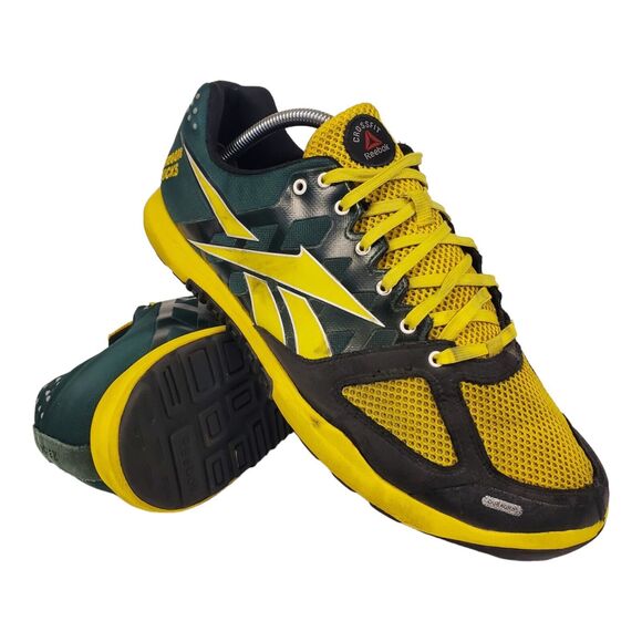 OREGON DUCKS Shoes Mens Size 11.5 Yellow Green REEBOK CROSSFIT Athletic Trainer
